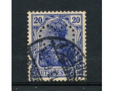 1905 - LOTTO/17697 - GERMANIA - 20p. AZZURRO VIOLETTO  PERFIN - USATO