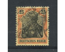 1905 - LOTTO/17698 - GERMANIA - 25p. ROSSO NERO SU GIALLO - USATO