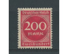 1923 - LOTTO/17857 - GERMANIA REICH - 200m. ROSSO - NUOVO 1923 - LOTTO/17857 - GERMANIA REICH - 200m. ROSSO - NUOVO