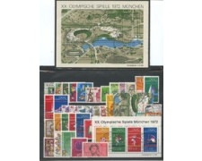 1972 - LOTTO/18927 - GERMANIA FEDERALE  - ANNATA COMPLETA 45V. + 2 FOGLIETTI - USATI