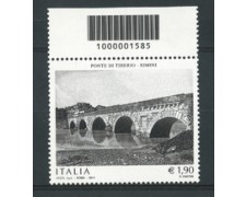 2014 - LOTTO/19145CB - REPUBBLICA - PNTE TIBERIO CODICE BARRE - NUOVO