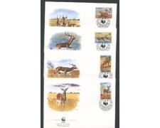 1987 - LOTTO/19241 - ZAMBIA - GAZZELLE KOB - 4 FDC 1987 - LOTTO/19241 - ZAMBIA - GAZZELLE KOB - 4 FDC