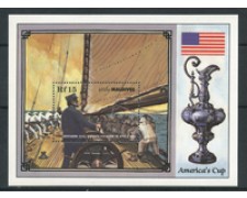 1987 - LOTTO/19512 - MALDIVE - COPPA AMERICA - FOGLIETTO NUOVO.