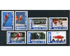 1991 - NICARAGUA - OLIMPIADI DI ALBERTVILLE 7v. - NUOVI