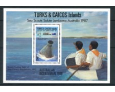 1987 - TURKS & CAICOS - LOTTO/20030 - JAMBOREE AUSTRALIA - FOGLIETTO