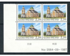 1988 - LOTTO/20092Q - FINLANDIA - CHIESA DI KERIMAKI - QUARTINA NUOVI