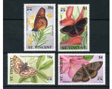 1992 - ST.VINCENT - LOTTO/20218 - FARFALLE 4v. - NUOVI