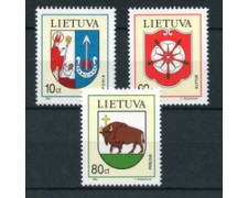 1994 - LITUANIA - LOTTO/20235 - STEMMI DI CITTA' 3v. - NUOVI 1994 - LITUANIA - LOTTO/20235 - STEMMI DI CITTA' 3v. - NUOVI