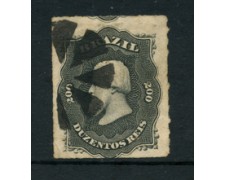 1876 - LOTTO/20497 - BRASILE - 200r. NERO - PEDRO II° USATO
