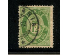 1877 - LOTTO/20524 - NORVEGIA - 12 ore VERDE - USATO 1877 - LOTTO/20524 - NORVEGIA - 12 ore VERDE - USATO
