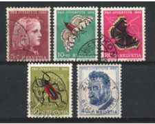 1953 - LOTTO/22289 - SVIZZERA - PRO JUVENTUTE 5v. - USATI 1953 - LOTTO/22289 - SVIZZERA - PRO JUVENTUTE 5v. - USATI