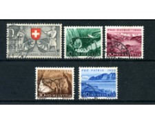 1953 - LOTTO/22316 - SVIZZERA - PRO PATRIA 5v. - USATI 1953 - LOTTO/22316 - SVIZZERA - PRO PATRIA 5v. - USATI