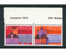 1974 - LOTTO/22853 - SVIZZERA - CONGRESSO U.P.U. 2v. NUOVI 1974 - LOTTO/22853 - SVIZZERA - CONGRESSO U.P.U. 2v. NUOVI