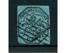 STATO PONTIFICIO - 1852 - LOTTO/23437 - 7 BAJ  NERO SU AZZURRO - USATO