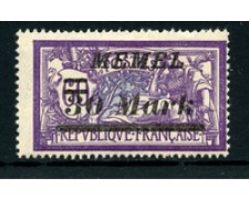 GERMANIA - MEMEL - 1922 - LOTTO/24352 - 30m. su 60c. VIOLETTO - LING. GERMANIA - MEMEL - 1922 - LOTTO/24352 - 30m. su 60c. VIOLETTO - LING.