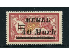 GERMANIA - MEMEL - 1922 - LOTTO/24353 - 40m. su 1 Fr. VINACEO - LING. GERMANIA - MEMEL - 1922 - LOTTO/24353 - 40m. su 1 Fr. VINACEO - LING.