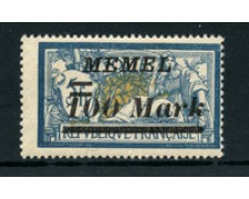 GERMANIA - MEMEL - 1922 - LOTTO/24355 - 100m. su 5 Fr. AZZURRO - LING. GERMANIA - MEMEL - 1922 - LOTTO/24355 - 100m. su 5 Fr. AZZURRO - LING.