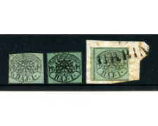 STATO PONTIFICIO - 1852 - LOTO/24607 - STATO PONTIFICIO - 1 Baj VERDE - 3 ESEMPLARI USATI