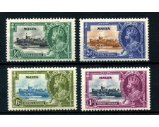1935 - MALTA - GIUBILEO INCORONAZIONE RE GIORGIO V° 4v. NUOVI 