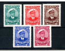 1935 - YUGOSLAVIA - ANNIVERSARIO DELLA MORTE DI RE ALESSANDRO 5v. NUOVI - LOTTO/25006