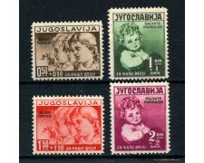 1938  YUGOSLAVIA - A PROFITTO INFANZIA SOPRASTAMPATI 4v. - LINGUELLATI