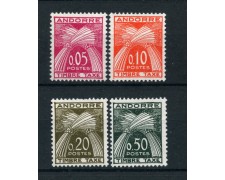 1961 ANDORRA FRANCESE - SEGNATASSE 4 valori - NUOVI - LOTTO/25033 1961 ANDORRA FRANCESE - SEGNATASSE 4 valori - NUOVI - LOTTO/25033