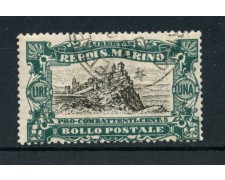 1918 SAN MARINO - 1 LIRA + 5 CENTESIMI PRO COMBATTENTI - USATO - LOTTO/25061 1918 SAN MARINO - 1 LIRA + 5 CENTESIMI PRO COMBATTENTI - USATO - LOTTO/25061