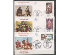 1966 - FRANCIA - STORIA DI FRANCIA - 3 BUSTE FDC - LOTTO/25215