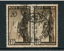 1949 - ITALIA REPUBBLICA - 20 LIRE ERP -  COPPIA USATA - LOTTO/25220CP