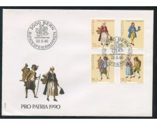1990 - SVIZZERA - PRO PATRIA COSTUMI 4v. - BUSTA FDC - LOTTO/25311