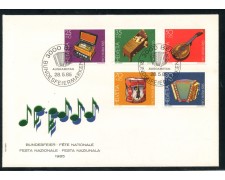 1985 - SVIZZERA - PRO PATRIA STRUMENTI MUSICALI 5v. - BUSTA FDC - LOTTO/25372