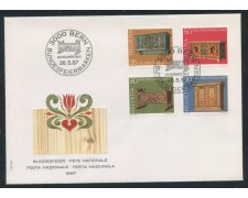 1987 - SVIZZERA - PRO PATRIA 4v. - BUSTA FDC - LOTTO/25379