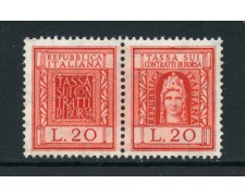 1957 - REPUBBLICA - 20 LIRE MARCA CONTRATTI DI BORSA - NUOVO - LOTTO/25451 1957 - REPUBBLICA - 20 LIRE MARCA CONTRATTI DI BORSA - NUOVO - LOTTO/25451