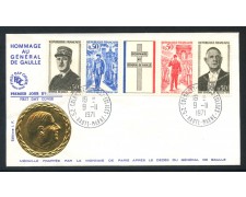1971 - FRANCIA - OMAGGIO A DE GAULLE - BUSTA FDC - LOTTO/25763
