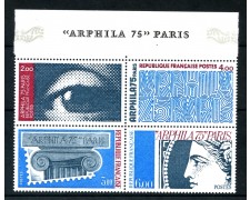 1975 - FRANCIA - ESPOSIZ. ARPHIL 4v. DA FOGLIETTO - NUOVI - LOTTO/26106