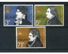 1971 - GRAN BRETAGNA - ANNIVERSARI LETTERARI 3v. - NUOVI - LOTTO/26325