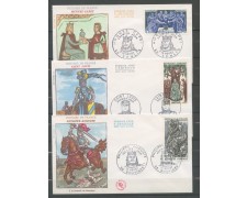 1967 - FRANCIA - STORIA DI FRANCIA - 3 BUSTE FDC - LOTTO/26505