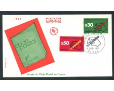 1972 - FRANCIA - CODICE POSTALE - BUSTA FDC - LOTTO/26702