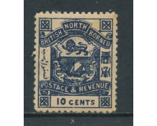1889/92 - NORD BORNEO - 10 CENT. BLU - LINGUELLATO - LOTTO/26976 1889/92 - NORD BORNEO - 10 CENT. BLU - LINGUELLATO - LOTTO/26976