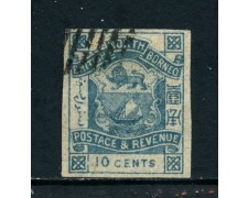 1889/92 - NORD BORNEO - 10 CENT. BLU NON DENTELLATO - USATO - LOTTO/26977 1889/92 - NORD BORNEO - 10 CENT. BLU NON DENTELLATO - USATO - LOTTO/26977