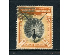 1897/900 - NORD BORNEO - 5 CENT. ARANCIO E NERO - USATO - LOTTO/26988 1897/900 - NORD BORNEO - 5 CENT. ARANCIO E NERO - USATO - LOTTO/26988