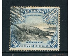 1897/900 - NORD BORNEO - 12 CENT. AZZURRO E NERO - USATO - LOTTO/26991 1897/900 - NORD BORNEO - 12 CENT. AZZURRO E NERO - USATO - LOTTO/26991