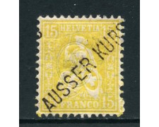 1867 - SVIZZERA - 1881 - 15c. GIALLO LINGUELLATO - LOTTO/27042