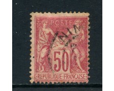 1900 - FRANCIA - 50 c. ROSA I° TIPO - USATO - LOTTO/27081