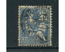 1900 - FRANCIA - 25c. AZZURRO ALLEGORIA MOUCHON I° TIPO - USATO - LOTTO/27083