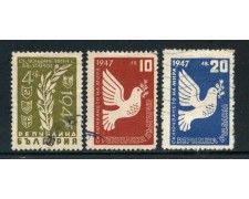 1947 - BULGARIA - SERIE DELLA PACE 3v. - USATI - LOTTO/27147 1947 - BULGARIA - SERIE DELLA PACE 3v. - USATI - LOTTO/27147