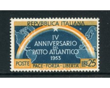 1953 - REPUBBLICA - 25 LIRE PATTO ATLANTICO - NUOVO - LOTTO/27236 1953 - REPUBBLICA - 25 LIRE PATTO ATLANTICO - NUOVO - LOTTO/27236