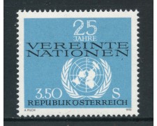 1970 - AUSTRIA - 25°  ANNIVERSARIO ONU - NUOVO - LOTTO/27963