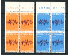 1972 - LOTTO/7934Q - SAN MARINO - EUROPA  QUARTINE NUOVI