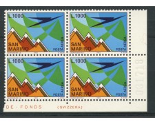 1972 - LOTTO/7939QN - SAN MARINO - POSTA AEREA M.TITANO - QUARTINA